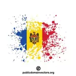 Flagge der Republik Moldau Tinte Spritzerbildung