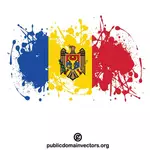 Bendera Moldova di dalam hujan rintik-rintik tinta