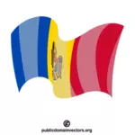 Moldovan valtion lippu heiluttaa