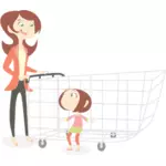 Mom shopping with daughter