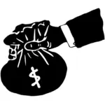 Dollar bag vektor silhouette
