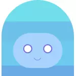 Monster hoofd in blauw