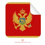 Autocolant dreptunghiulară cu Drapelul Muntenegrului