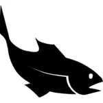 黒い魚ベクトル描画