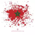 Bandera de Marruecos dentro de tinta salpicaduras de forma