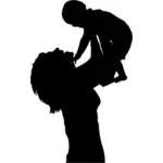 Moeder en baby silhouet afbeelding