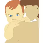 Mother and son vector image