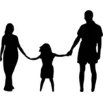 Family of three silhouette