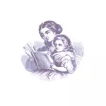 Ibu membaca untuk putrinya