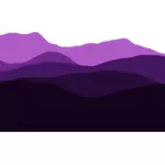 Berge-Silhouette in violetten Farbtönen