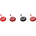 Vector graphics of multicolored targets with arrows