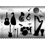 Музыкальные инструменты-векторное изображение