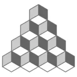 Necker cube illusion clipart