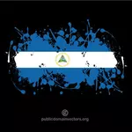 Flagge von Nicaragua auf schwarzem Hintergrund