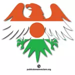 Drapelul Nigerului în interiorul eagle silueta