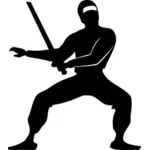 Ninja cu sabia vector imagine