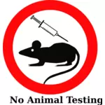 Ningún animal prueba signo vector ilustración