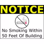 Vector bildet av røyking innen 50 feet tegn