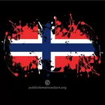 Drapelul Norvegiei pe fundal negru