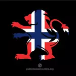Norveç bayrağı ile hanedan aslan