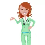 Vector miniaturi de asistentă medicală profesională
