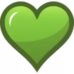 Зеленый сердце с густой коричневый границы векторная графика