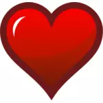 Rood hart met dikke bruine rand vector tekening