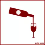 Láhev červeného vína a skla