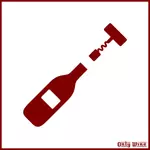 Bottiglia di rosso di vino