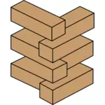 Vector illustration of stacked bricks