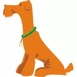 Orange hund sitter