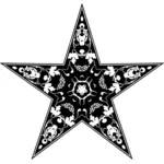 Black and white patterned star