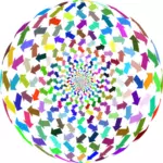 Esfera de flechas coloridas