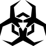 Malware hazard symbol black vector illustration
