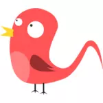 Röd tecknad fågel