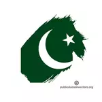 דגל פקיסטן על רקע לבן