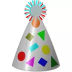 Vector clip art of party hat silver plated