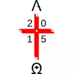 Paschalis kaars symbolen voor 2015 vector illustraties