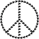 Símbolo de la paz con palomas