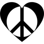 صورة ظلية لرمز القلب والسلام