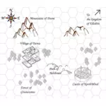 Malé RPG mapa vektorové ilustrace