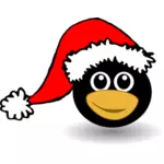 Morsomme Penguin ansiktet med Santa Claus lue