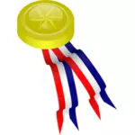 Medalia de aur cu panglici vector illustration