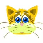 Sad tiger cat vector graphics