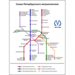 상트페테르부르크 지하철의 지도 벡터 이미지