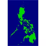 Vectorillustratie van groene kaart van de Filipijnen