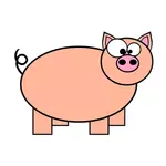 Orange pig with big eyes vector drawing
