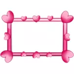 गुलाबी दिल बॉर्डर वेक्टर छवि