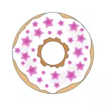 Vaaleanpunaiset tähdet donitsi