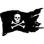 Drapeau de pirate avec le crâne et les os